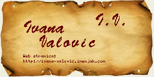Ivana Valović vizit kartica
